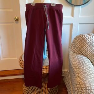 Figs Livingston burgundy scrub pants